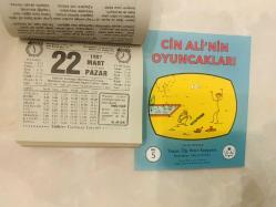 22 Mart 1987 hediyelik orijinal Türkiye gazetesi takvim yaprağı (Cin Ali kitabı hediyeli:)