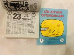 23 Mart 1987 hediyelik orijinal Türkiye gazetesi takvim yaprağı (Cin Ali kitabı hediyeli:)