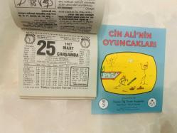 25 Mart 1987 hediyelik orijinal Türkiye gazetesi takvim yaprağı (Cin Ali kitabı hediyeli:)