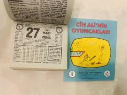27 Mart 1987 hediyelik orijinal Türkiye gazetesi takvim yaprağı (Cin Ali kitabı hediyeli:)