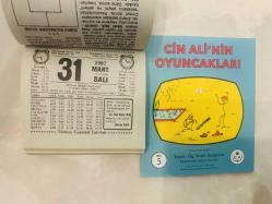 31 Mart 1987 hediyelik orijinal Türkiye gazetesi takvim yaprağı (Cin Ali kitabı hediyeli:)