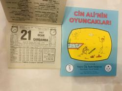 21 Ocak 1987 hediyelik orijinal Türkiye gazetesi takvim yaprağı (Cin Ali kitabı hediyeli:)