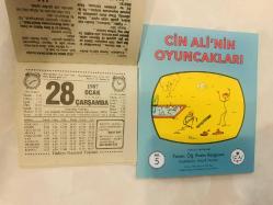 28 Ocak 1987 hediyelik orijinal Türkiye gazetesi takvim yaprağı (Cin Ali kitabı hediyeli:)