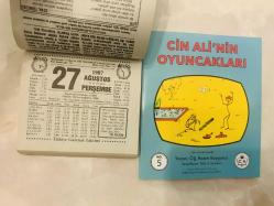 27 Ağustos 1987 hediyelik orijinal Türkiye gazetesi takvim yaprağı (Cin Ali kitabı hediyeli:)