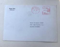 Turgut Özal İmzalı Yeni Yıl Tebrik Kartı /Postadan Geçmiş Antetli Zarfında 1988