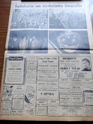 Ulus Gazetesi - 13 Nisan 1950 - Mareşal Fevzi Çakmak'ın Cenazesi Büyük Bir Merasimle Kaldırıldı - Mareşal Fevzi Çakmak'ın Tabutu Tekbirlerle Nişantaşı'ndan Eyüp'e Eller Üzerinde Taşındı - Peyami Safa Köşe Yazısı - Hüseyin Cahit Yalçın Köşe Yazısı - Başbakan Şemseddin Günaltay Zonguldak Limanı Hakkında İzahat Alıyor - Çocuk Hastanesi Törenle Açıldı - Profesör Perihan Çambel'le Bir Konuşma - Ticani Tarikatçılığı Yapmaktan Sanık Kemal Pilavoğlu - Antakya'da Su Baskını - Cumhurbaşkanı Filarmoni Orkestrası Misafiri Norman Del Mar İle Bir Mülakat - Uçan Gölgeler Yazan Server Bedi Yazı Dizisi - İnönü Ansiklopedisi Bürosu Nasıl Çalışır Yazan Agâh Sırrı Levend - Paris Fuarına İştirak Ediyoruz - Doçent Danyal Bediz Bir Konferans Verdi - Nazım Hikmet Üsküdar Cezaevine Nakledildi - Taksim'deki Büyük Opera Binası İnşaatı İçin 307 Bin Lira Ayrıldı - Ölümünün 13. Yıldönümünde Abdülhak Hamit Tarhan Yazan R. Necdet Evrimer - Yankee Paşa Yazan Edison Marshall Yazı Dizisi - Ulus Kupası Basketbol Maçları