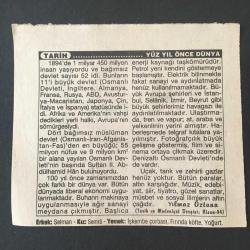 4 OCAK 1996-TAKVİM YAPRAĞI-DOĞUM GÜNÜ HEDİYESİ-TÜRKİYE GAZETESİ TAKVİMİ,TÜRKİYE IRAK PETROL BARU HATTI HİZMETE GİRDİ 1967,YÜZ YIL ÖNCE DÜNYA