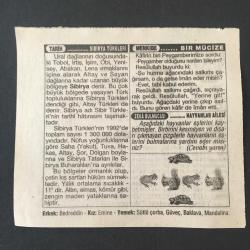 6 OCAK 1996-TAKVİM YAPRAĞI-DOĞUM GÜNÜ HEDİYESİ-TÜRKİYE GAZETESİ TAKVİMİ,SULTAN 4.MEHMETİN VEFATI 1639,SİBİRYA TÜRKLERİ,BİT MUCİZE,HAYVANLAR AİLESİ