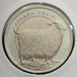 Bimetal Para, Hayvanlar Serisi, Çil 1 LİRA 2015  ANKARA KEÇİSİ