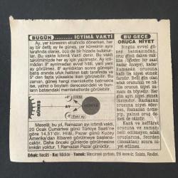 20 OCAK 1996-TAKVİM YAPRAĞI-DOĞUM GÜNÜ HEDİYESİ-TÜRKİYE GAZETESİ TAKVİMİ,1.MUSTAFANIN VEFATI 1639,DARULACEZENİN KURULUŞU 1895,İÇTİMA VAKTİ,ORUCA NİYET