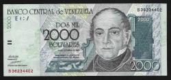 ** VENEZUELLA ( 2.000 * BOLİVARES ) 1998 - ÇİL