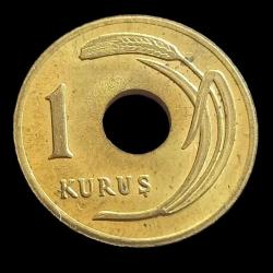 1951 Delikli 1 Kuruş Çil noktalı nadir