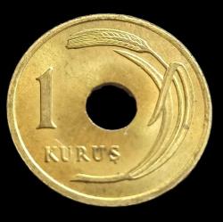 1951 Delikli 1 Kuruş Çil