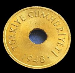 1948 Delikli 1 Kuruş Çil