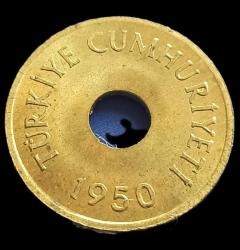 1950 Delikli 1 Kuruş Çil