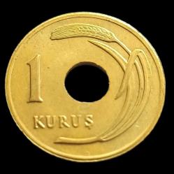1951 Delikli 1 Kuruş Çil noktalı nadir