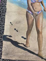 1980 Eflatun Ressam imzalı Oya Aydoğan tuval üzeri yağlı boya tablo 50 x 70 cm