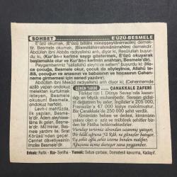 18 MART 1996 -TAKVİM YAPRAĞI-DOĞUM GÜNÜ HEDİYESİ-TÜRKİYE GAZETESİ TAKVİMİ,ÇANAKKALE ZAFERİ,1915,YAŞLILAR HAFTASI,OSMANLI MEBUSANIN İSTANBULDA SON TOPLANTISI 1920,E ÜZÜ BESMELE,ÇANAKKALE ZAFERİ
