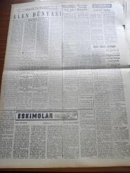 Yeni Ulus Gazetesi - 19 Ocak 1954 - Hüseyin Cahit Yalçın Köşe Yazısı - Yabancı Sermaye Kanunu Dün Büyük Millet Meclisi'nde Kabul Edildi - Cumhurbaşkanı Celal Bayar İngiltere'de - Mısır Hadisesi Hakkında CHP Gensoru Önergesi Verdi - İstanbul Üniversitesi Anayasa Profesörü Hüseyin Nail Kubalı Müsadere kanununu Tenkid Ediyor - İtalya'da Yeni Kabine Kuruldu - Eskimolar Çeviren Rahşan Ecevit Yazı Dizisi - Elen Dünyası Yazan Selahattin Batu - Marangoz Derneği Kongresi - Unesco Merkezini Ziyaret - Atatürk Lisesi Kültür Kolunun Şiir Günü - Kemal Zeki Gençosman - Kore'de Esirlerin Serbest Bırakılması - Hollywood'un Ünlü Aktörü Eric Von Stroheim 68 Yaşında - Kral Faruk Kendisini Neron'a Benzetiyormuş - Kalay Kralı Don Antenor Patino'nun Kızı Evlenebildi - Futbolumuzda Büyük Hamle - Federasyon On Sekizer Kişilik A B C Milli Takımları Teşkil Edip Çalışmalara Hemen Başlıyor - Himalaya'daki Acayip Canavar - Buffalo Otomobil Kamyon Ve Traktör Lastikleri  - Alman Varta Akümülatörleri -  Nivea