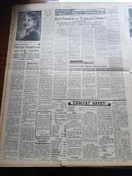 Ulus Gazetesi - 26 Ocak 1954 - Hüseyin Cahit Yalçın Köşe Yazısı - Ankara On İki Yıldan Beri Görülmemiş Bir Kış Geçiriyor - Büyük Millet Meclisi'nde Demokrat Parti Kararınca Gensorular Reddedildi - Amerikalı Romancı Ernest Hemingway Uçak Kasasından Kurtuldu - Montgomery'ye Göre NATO Bir Tecavüzü Önleyecek Kudrette - Tarikatları Demokrat Parti İdare Ediyor - Başbakan Adnan Menderes İstanbul'da - Edebiyat Derneği Sanatseverleri Aşka Davet Etti - Eskimolar Çeviren Rahşan Ecevit - Hitler Beceremedikten Sonra Yazan Kemal Zeki Gençosman - Unlu Maddeler Sendikasının Beyannamesi - İstanbul'da Ruhban Mektebi Törenle Açıldı - Komünist İşçili Fabrikalar - Laos'ta Fransızlar Duruma Hakim - Kaybettiğimiz Değerli Sanatkar Perihan Yenal'ın En Sevdiği Resimi - Pasifik Kahramanları Anlatan Ronald Mckie Yazı Dizisi -  Yeni Ulus'un Hikayesi Kırmızı Çiçek Çeviren Reha Arman - Nazi Şeflerinin Aileleri Ne Halde - Beşiktaş İle Karşılaşamayan Adaletin Tam Kadrosu Fotoğrafı - Ankaragücü Karagücü Yenişemediler