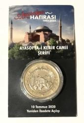 AYASOFYA 1 TL KAPSÜLLÜ TANITIM KARTELASINDA  2020 basım ÇİL yeni