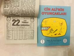22 Temmuz 1987 hediyelik orijinal Türkiye gazetesi takvim yaprağı (Cin Ali kitabı hediyeli:)