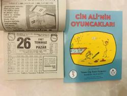 26 Temmuz 1987 hediyelik orijinal Türkiye gazetesi takvim yaprağı (Cin Ali kitabı hediyeli:)
