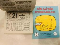 21 Haziran 1987 hediyelik orijinal Türkiye gazetesi takvim yaprağı (Cin Ali kitabı hediyeli:)
