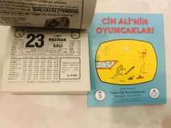 23 Haziran 1987 hediyelik orijinal Türkiye gazetesi takvim yaprağı (Cin Ali kitabı hediyeli:)
