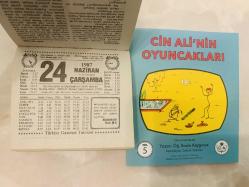 24 Haziran 1987 hediyelik orijinal Türkiye gazetesi takvim yaprağı (Cin Ali kitabı hediyeli:)