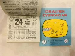24 Mayıs 1987 hediyelik orijinal Türkiye gazetesi takvim yaprağı (Cin Ali kitabı hediyeli:)