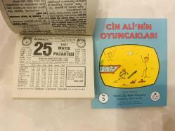 25 Mayıs 1987 hediyelik orijinal Türkiye gazetesi takvim yaprağı (Cin Ali kitabı hediyeli:)