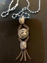 Savatlı Kolye, Osmanlı Düşük Ayar Gümüş Savatlı Kolye.