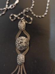Savatlı Kolye, Osmanlı Düşük Ayar Gümüş Savatlı Kolye.