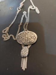 Savatlı Kolye, Osmanlı Düşük Ayar Gümüş Savatlı Kolye.