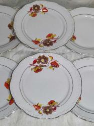 17482-ESKİLERDEN 6 ADET KÜTAHYA PORSELEN SERVİS TABAĞI
