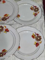 17482-ESKİLERDEN 6 ADET KÜTAHYA PORSELEN SERVİS TABAĞI