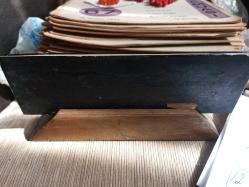 1960 Masa isimliği el ahşap kayde üzerine cam altı gölgeli isimlik 10*20 cm