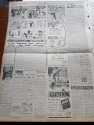 Cumhuriyet Gazetesi-8 Ağustos 1959-Kepez konserve- Ortadirek Yazan Yaşar Kemal Yazı Dizisi - Uluç Ali Yazan Halikarnas Balıkçısı Yazı Dizisi - Hasan Ali Yücel Köşe Yazısı - Burhan Felek Köşe Yazısı - Ankara'da Yapılan Türk Yunan Müzakereleri - Dün İstanbul'da Muhtelif Yerlere Yıldırım Düştü 2 Kişi Oldu- Fransız Polisi Gözü İle Türk Polis Teşkilatı - Avrupa Güzeli Yunan Güzeli Pasi Lerenti Seçildi - Başbakan Adnan Menderes'in Temasları - Amerika'ya Fezaya Bir Peyk Daha Attı - Kerkük Türklerinin General Kasım'dan İstedikleri - Amerikan Cumhurbaşkanı Adayı Stevenson Diyarbakır'da - Ormancılık Kooperatifi Kuruldu - Hindistan'da Sinema Yıldızları 15 Film Birden Çeviriyorlar - Ufa Mutbak Margarini - Suat Mamat'ın Transfer Hikayesi - Türkiye Tenis Şampiyonası T.E.D. Kulübünde Başlıyor - Millî Ligin 20 Takımı - Dolmabahçe Stadının Çocukları - Merhum Yüzücüler Kupası Yarışları - Ferdi Atletizm Şampiyonası Bugün Konya'da Yapılıyor - Mahss Çamaşır Tozu - THY - Steyr Kamyon - Boğaziçi Spor Kulübü