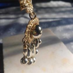 Klipsli Sallantılı Gold Ķüpeler Vintage