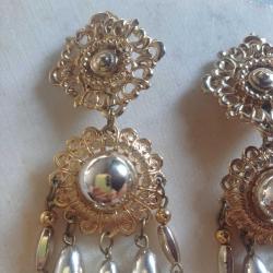 Klipsli Sallantılı Gold Ķüpeler Vintage