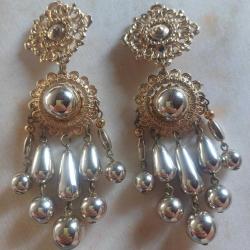 Klipsli Sallantılı Gold Ķüpeler Vintage