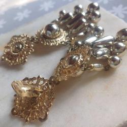 Klipsli Sallantılı Gold Ķüpeler Vintage