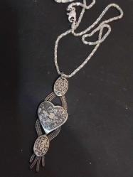 Savatlı Kolye, Osmanlı Düşük Ayar Gümüş Savatlı Kolye.