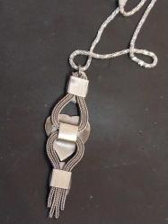Savatlı Kolye, Osmanlı Düşük Ayar Gümüş Savatlı Kolye.