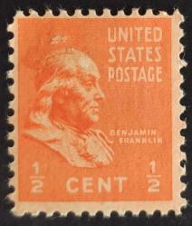 +++  AMERİKA BENJAMIN FRANKLIN     1938    1-2C     B - DAMGASIZ