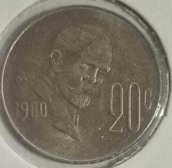 LOT.10 » MEKSİKA 1980  20 CENTAVOS   LEUCHTTURM KAPAMASINDA