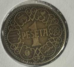İSPANYA 1944  1 PESETA  LEUCHTTURM KAPAMASINDA