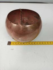 Eskilerden Askılı Yuvarlak Kasa Bakır Çiçeklik