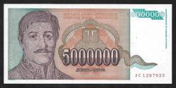 ** YUGOSLAVYA ( 5.000.000 * DİNARA ) 1993 - ÇİL